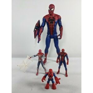 Spider Man Figuring Lot of 4 Including light up Shooting and Talking figuring